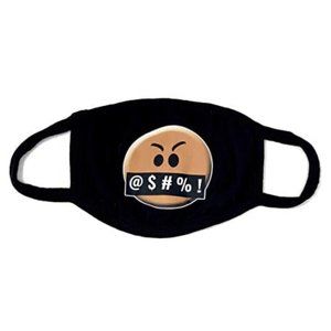 Angry Face Cursing Emoji Emoticon Reusable Cloth Face Mask, New